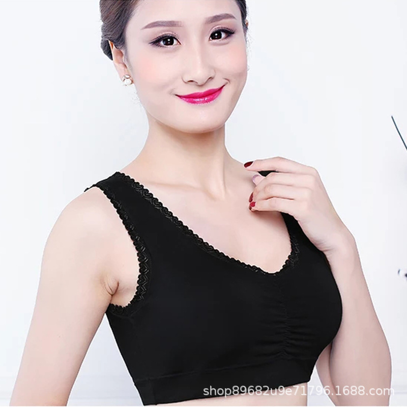 义乌好货 中老年文胸莫代尔无钢圈大码全罩杯加肥加大睡眠胸罩小背心018-1006/51551
