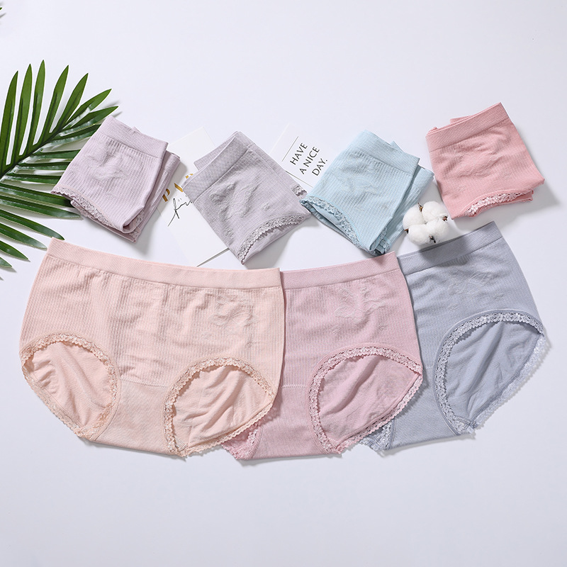 Yiwu Good Goods Manufacturers Direct Sales Modal Underwear Mid-Waist Solid Color High Elastic Sweat Absorption Antibacterial Underwear Seamless Comfortable Breathable Briefs -1006/51333