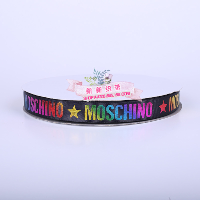 Yiwu Selection colorful rib stamping ribbon ribbon ribbon bow gift baking packing ribbon -1006/41296 thumbnail