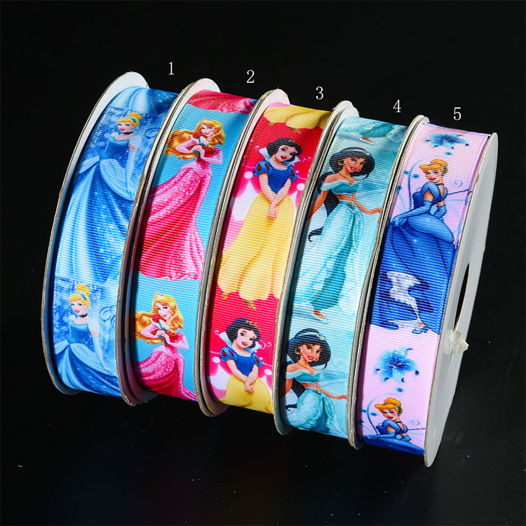 Yiwu Selection New Year gift box with 8 points printing princess cartoon character rib ribbon ribbon wholesale -1006/41309 thumbnail