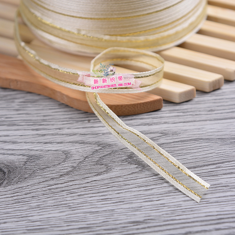 义乌好货 diy发饰材料批发蝴蝶结1.0cm金边缎带丝带蝴蝶结制作材料手工配件-1006/41296详情图6