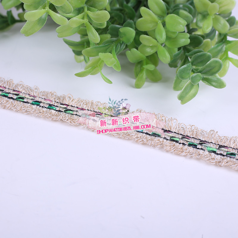 Yiwu quality webbing with fringed edges, polyester filament, small chanel-style lace webbing, ethnic tassels, clothing and curtain lace -1006/41296 undefined
