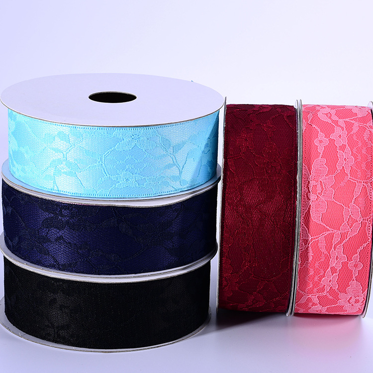 义乌好货 12分4.0cm提花蕾丝压边织带 新年礼盒包装带 手感柔韧婚庆彩带-1006/41309