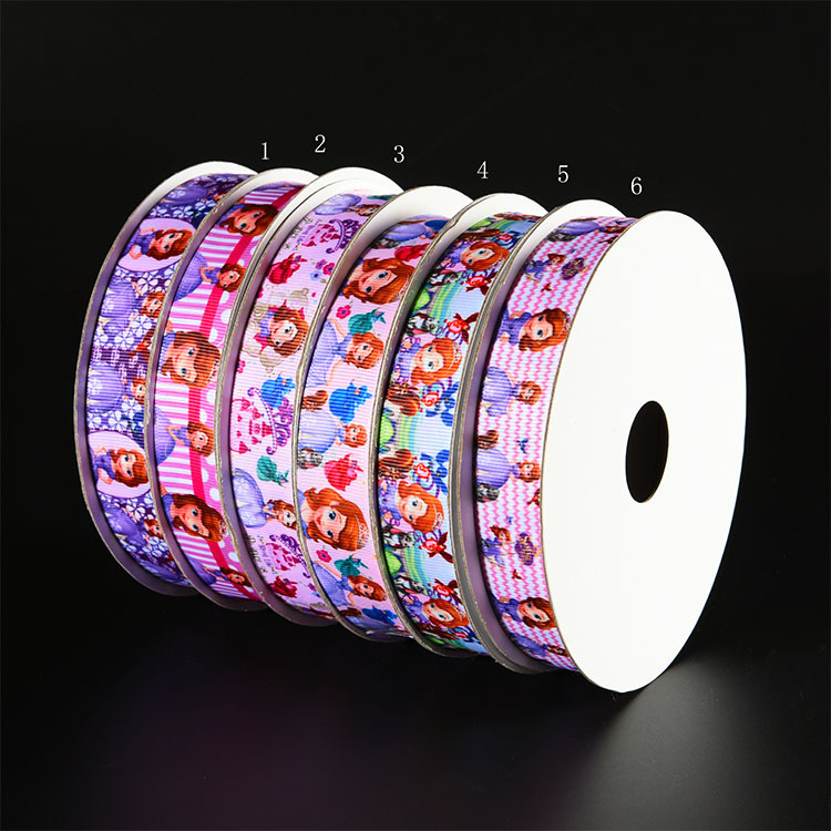 义乌好货 diy优先织带罗纹带 印刷索菲亚公主螺纹带 平滑防皱手感柔韧织带-1006/41309