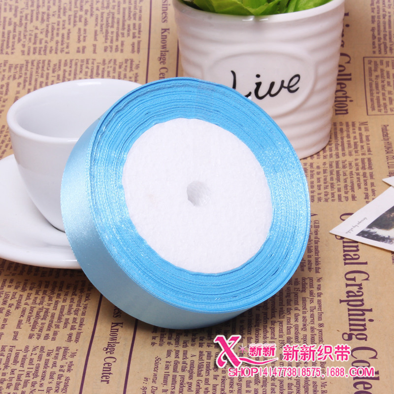 Yiwu quality goods: Colorful ribbons, satin ribbons, polyester webbing, silk ribbons, rolled cakes, gifts, decorations. 2.5cm wide ribbons, approximately 22 meters long -1006/41296 Item Picture