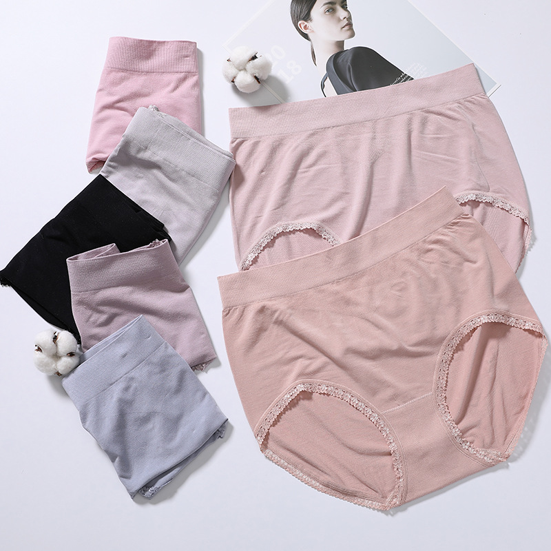Yiwu Good Goods Manufacturers Direct Lace Underwear Female Pure Cotton Antibacterial Model Underwear Breathable High Elastic Sweat Absorption Cute Briefs -1006/51333