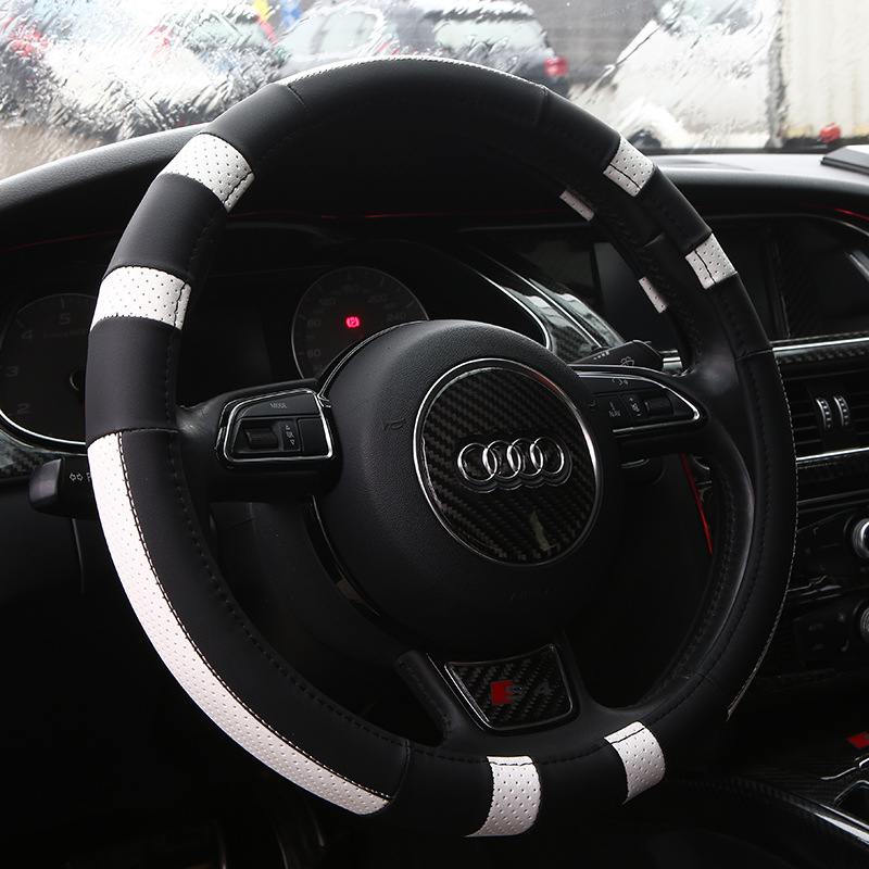 义乌好货 亚马逊皮革汽车方向盘套荔枝纹打孔透气通用把套女性汽车用品批发-1007/68949