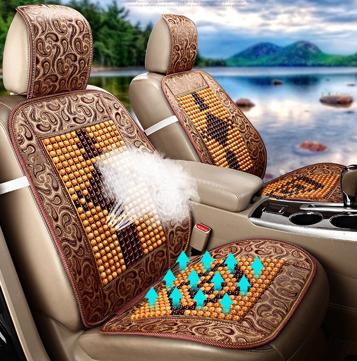 义乌好货 2018 新款木珠汽车坐垫 夏季凉垫竹片坐垫凉席坐套-1007/68815