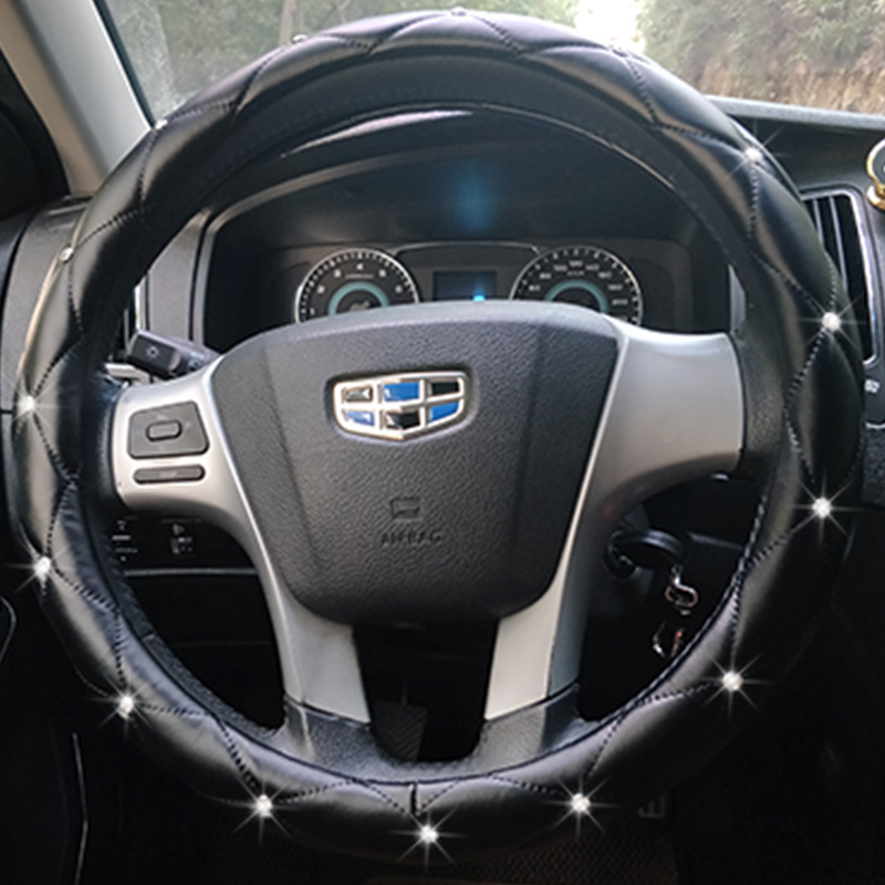 义乌好货 新款汽车皇冠把套带钻镶钻汽车方向盘套仿小羊皮可爱女-1007/68855