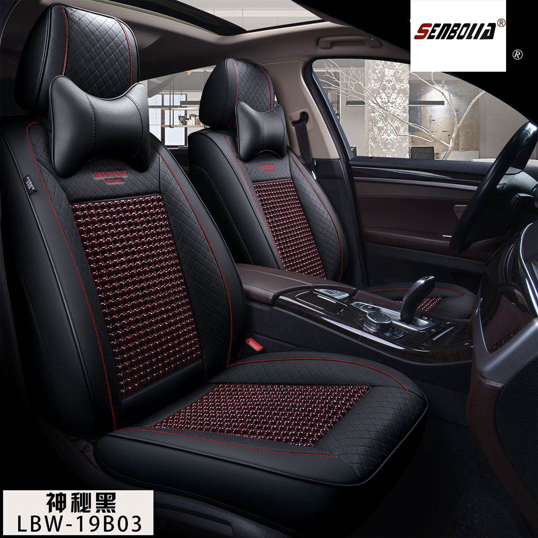 Yiwu Good Goods 2019 Summer Car Seat Cushion Full Enclosure Leather Wood Bead Car Seat Cushion Seat Cover Car Supplies Car All-season Cushion -1007/68815