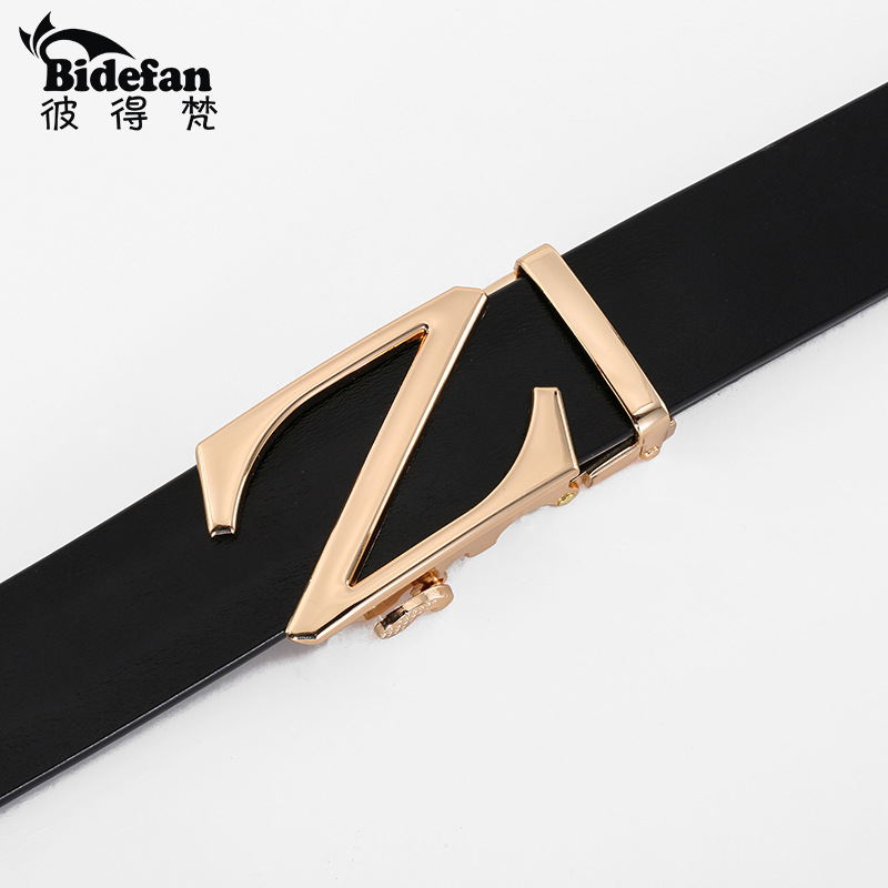 Z-Letter Men's Leather Belt Front View