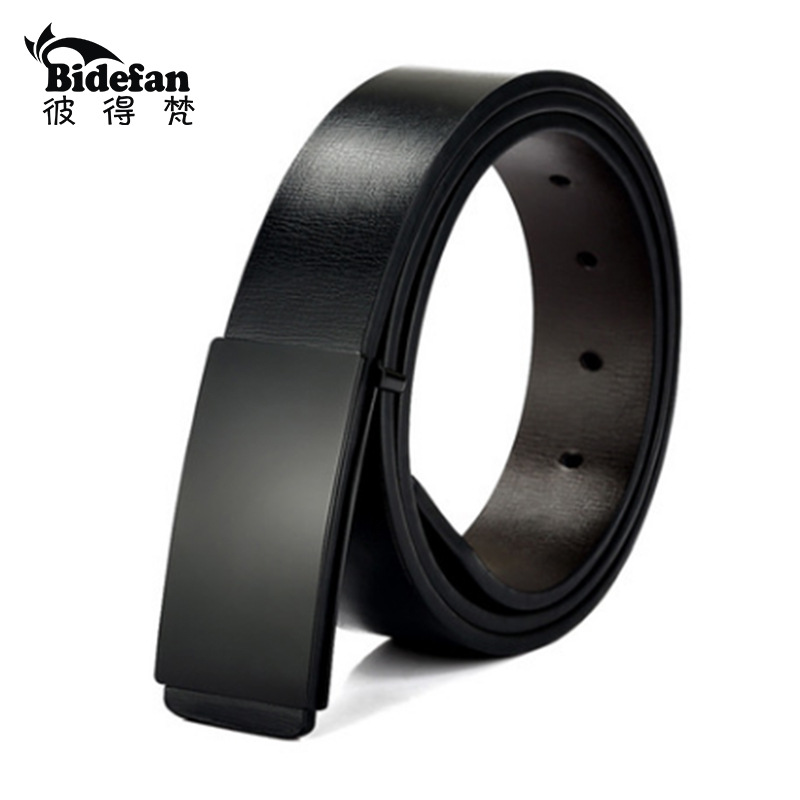 Yiwu good goods men's belt men's belt network explosion men's youth smooth buckle simple smooth flat buckle head -1006/45800 thumbnail