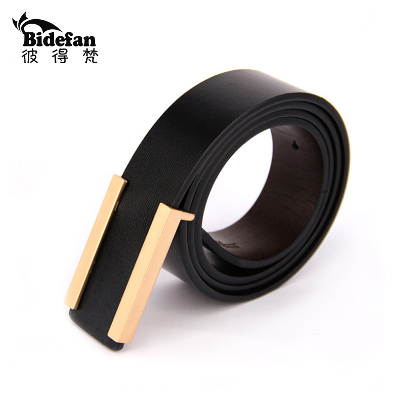 Yiwu Good Goods 2018 Men's Leather Belt Smooth Buckle Belt Fashion Casual Plate Buckle Belt Men A Hair -1006/45800 Specification drawing