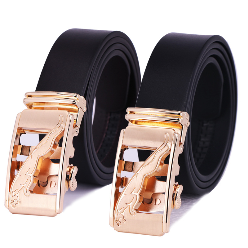 Yiwu good goods men automatic buckle leather imitation antique belt leopard Guangdong buckle head leisure business vintage cowhide belt manufacturers wholesale -1006/45800
