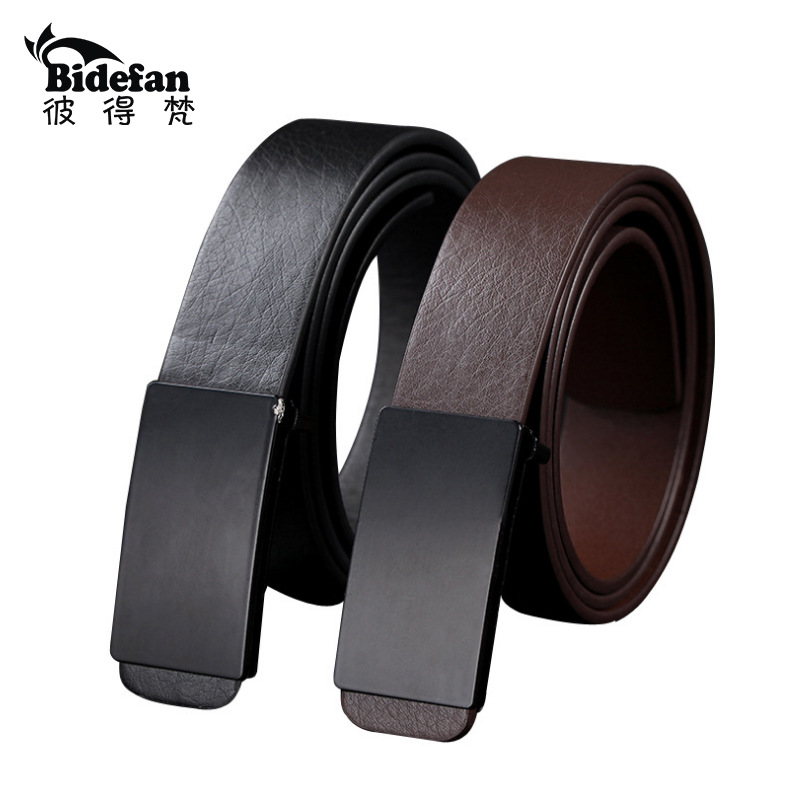 Yiwu Good Goods Men's Retro Belt Summer New Fashion All-In-One Elephant Leather Belt Men Smooth Buckle A Generation Explosion -1006/45800