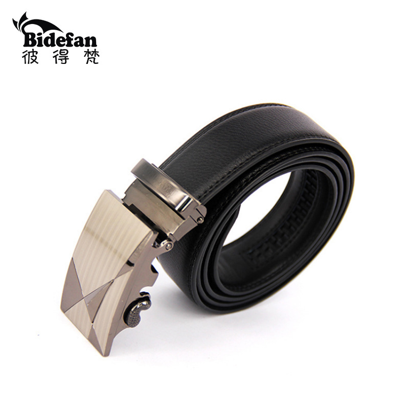 Yiwu good goods hot sellers direct belt men's leather automatic buckle two layers of leather leather belt business fashion a hair -1006/45800 thumbnail