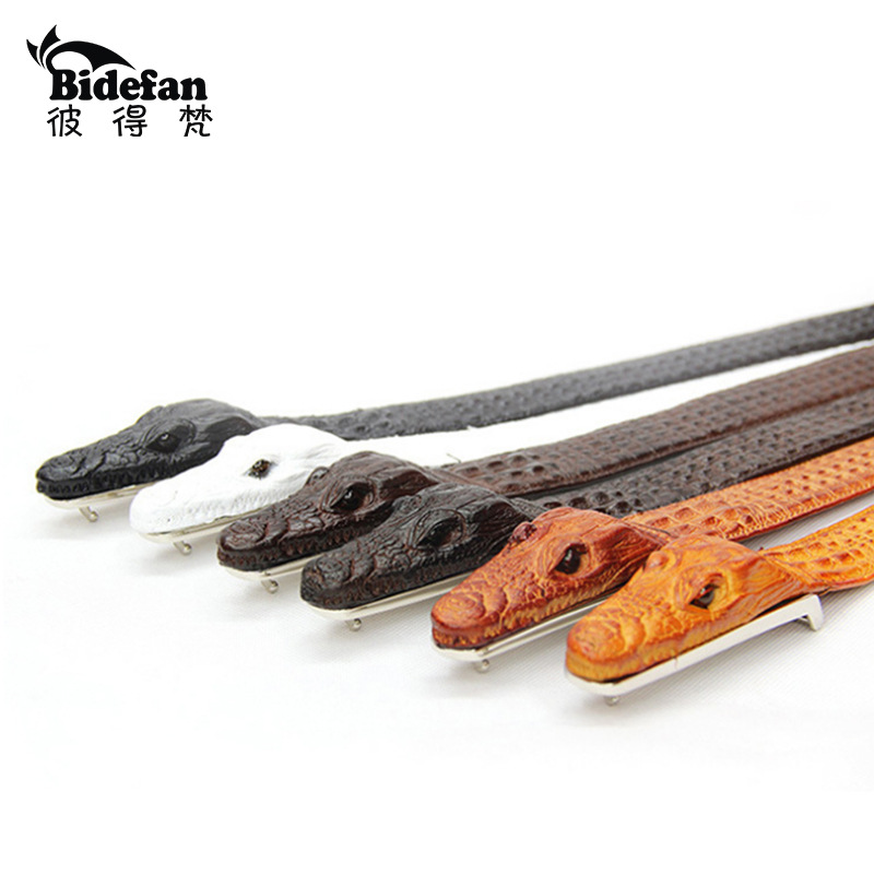Yiwu Good Goods 2018 Explosive Crocodile Men's Leather Belt Guangzhou Belt Manufacturers A Batch Of Belt Buckle Custom -1006/45800 Specification drawing