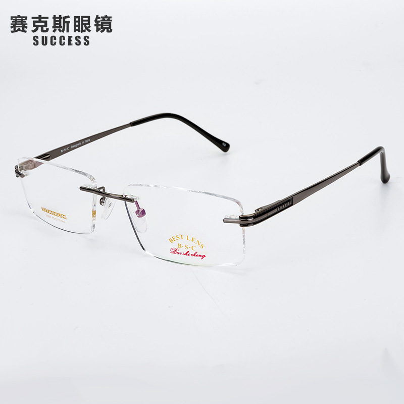 Yiwu good goods titanium frame glasses frame high-grade frameless optical frame retro flat lens can be equipped with myopia glasses frame manufacturers wholesale -1004/23058 thumbnail