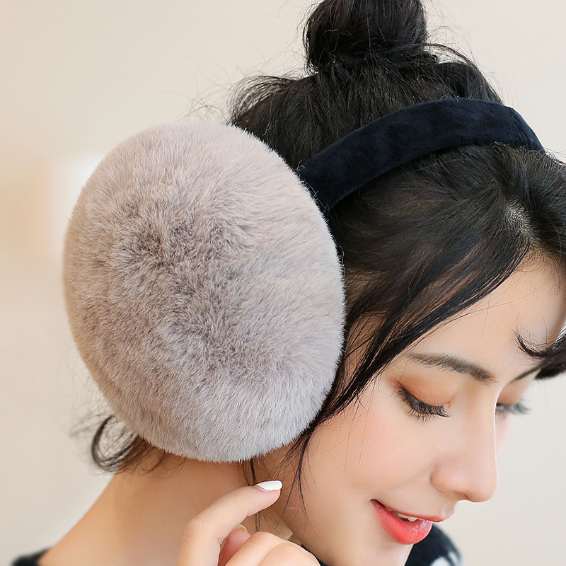 Winter warm Korean version of a cute cartoon rabbit fur warm ear muff female wearing an ear hat thumbnail