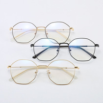 High quality 2019 new metal tee ball with myopia frames male and female students polygon flat frames wholesale