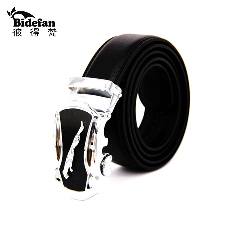 Yiwu good goods men leopard run model buckle leather automatic buckle leather belt business leisure belt spot wholesale -1006/45800