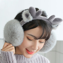 义乌好货 新款保暖耳罩可爱卡通鹿精灵女款冬季保暖耳包折叠