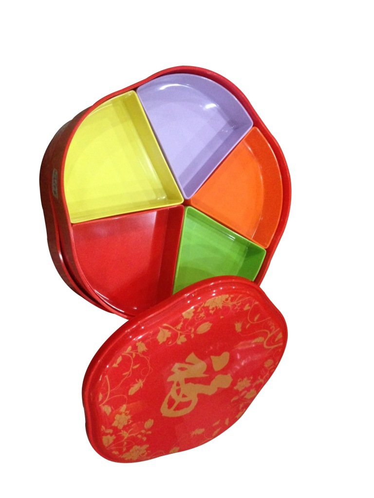 Fashionable multi-functional sealed candy tray with a lid of five bars dried fruit -1006/36029 thumbnail