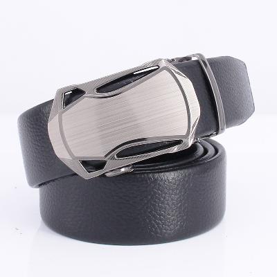 Yiwu Good Goods Men Automatic Buckle Real Leather Manufacturers Wholesale Business Leisure Belt Laser Alloy Men's Belt -1006/45800 Item Picture