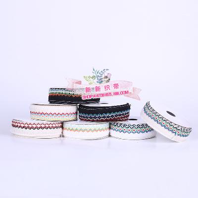 Yiwu Quality Ethnic Style Lace Color Computer Embroidery barcode Lace clothing accessories Jacquard webbing -1006/41296 details Picture