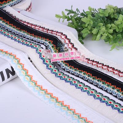 Yiwu Quality Ethnic Style Lace Color Computer Embroidery barcode Lace clothing accessories Jacquard webbing -1006/41296 Application Scenario