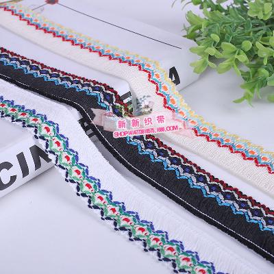 Yiwu Quality Ethnic Style Lace Color Computer Embroidery barcode Lace clothing accessories Jacquard webbing -1006/41296 Item Picture
