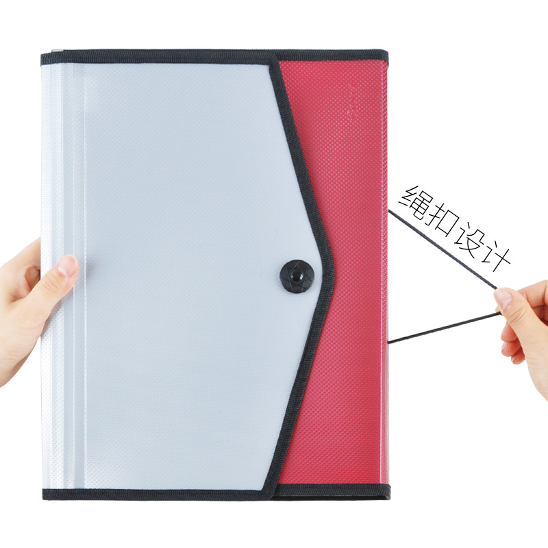 义乌好货 创易办公手提A4风琴包pp塑料多层文件夹简易公文包书本合同收纳袋-1004/23919白底实物图