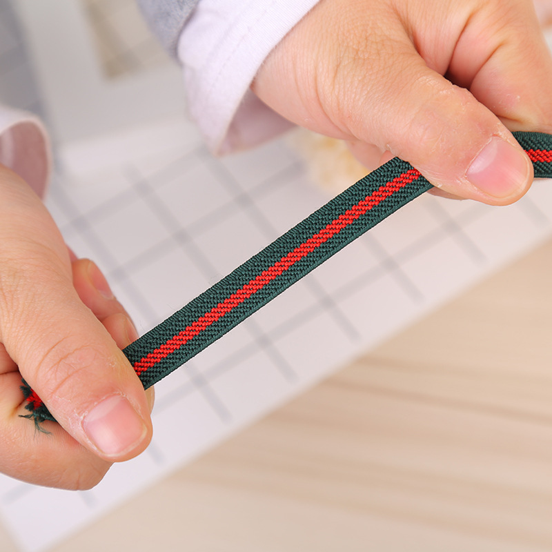 Yiwu Good Goods 2018 New Two-Color Striped Ribbon Color Polyester Binding Cloth Clothing Bags Elastic Band Manufacturers Wholesale -1007/70721 undefined