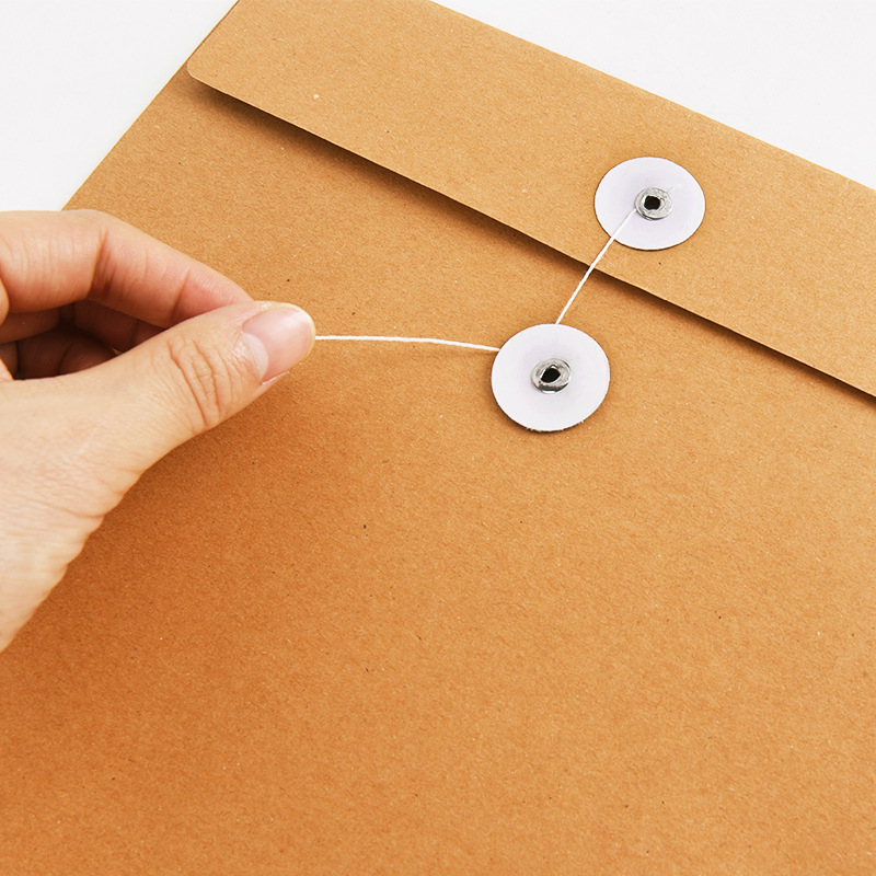 义乌好货 创易加厚200g牛皮纸文件袋档案袋a4办公资料收纳袋缠绳式厂家定制-1004/23919白底实物图