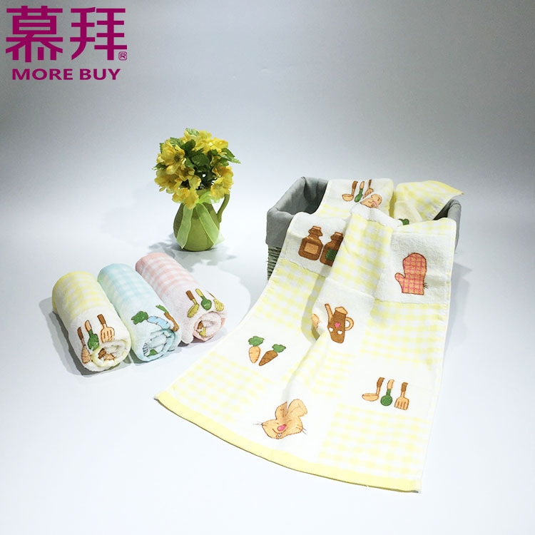 Yiwu quality products Factory direct sales Animal pattern little rabbit Eating Radish Pure cotton towel Children's face towel towel Children's towel towel wholesale -1006/42025