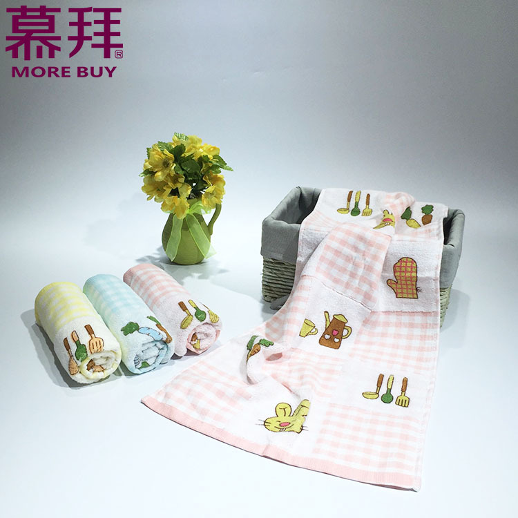 Yiwu quality products Factory direct sales Animal pattern little rabbit Eating Radish Pure cotton towel Children's face towel towel Children's towel towel wholesale -1006/42025 Application Scenario