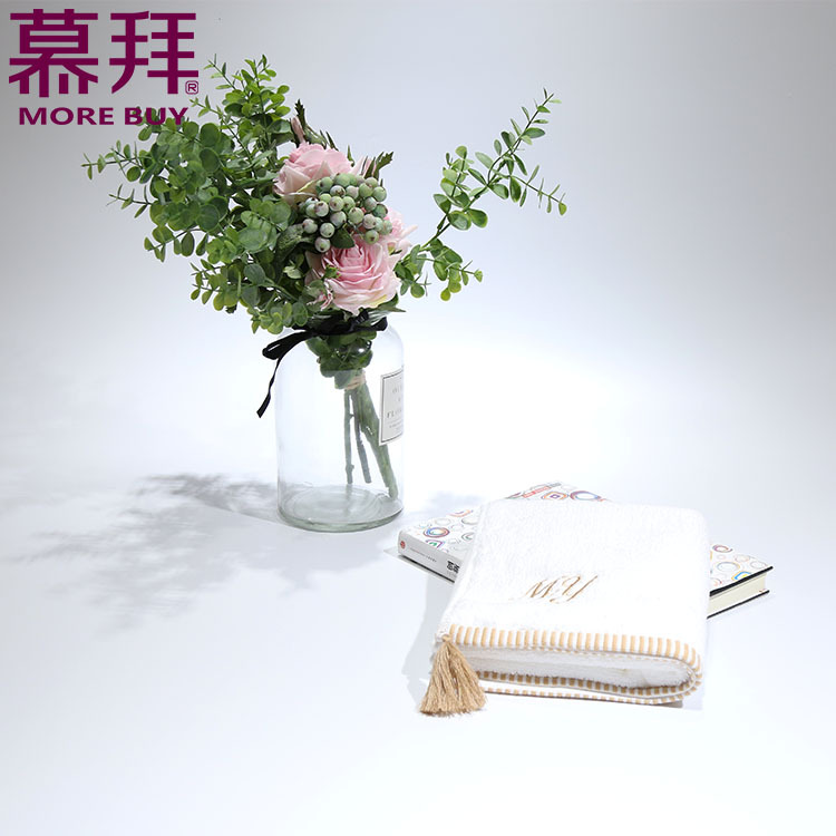 Yiwu quality products Factory Direct sales letter embroidered four-color tassel towels, pure cotton gift towels, face towels -1006/42025 Item Picture