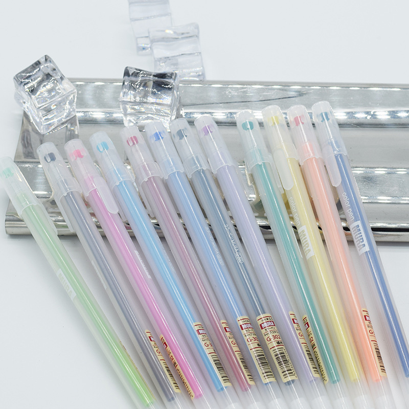 Xinxin Culture Office Learning Stationery Writing Tools Neutral Pen Yiwu Good Goods South Korea Stationery Orange Forest 18 Color Jelly Color Neutral Pen Transparent Pen details Picture