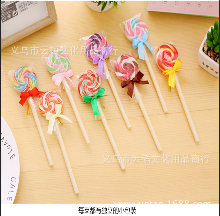 Yiwu Selection wholesale office supplies stationery lollipop ballpoint pen cartoon bow ads ballpoint pen can be customized LOGO day -1004/22253