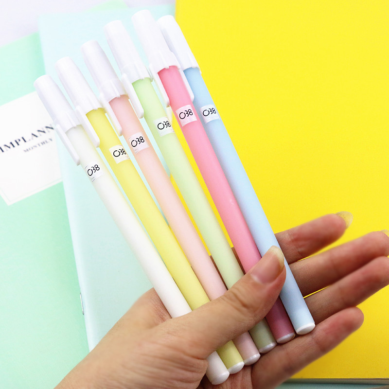 Xinxin Culture Office Learning Stationery Writing Tools Neutral Pen Macaron Color Frosted Neutral Pen Simple Jelly Color Signature Pen Pen Black Student