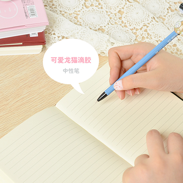 Xin Xin Culture Office Learning Stationery Writing Tool Neutral Pen Cute Cartoon Signature Pen Hanku Creative Drop Glue Totoro Neutral Pen Hk-730