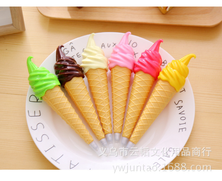 Yiwu Selection manufacturers wholesale creative ice cream black ballpoint pen candy ink pen gift pen can be ordered advertising Logo pen -1004/22253