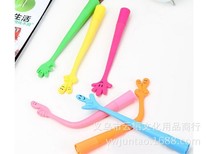Yiwu Selection manufacturers wholesale environmental protection silica gel material can be bent finger pen cute cartoon gift pen customized LObe-1004/22253