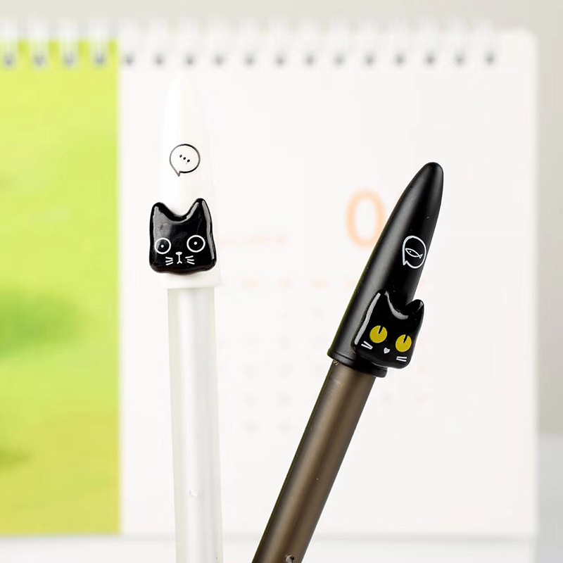 Xin Xin Culture Office Learning Stationery Writing Tool Neutral Pen Super Cute Kitten 0.5Mm Cute Animal Neutral Pen Black Pen Item Picture