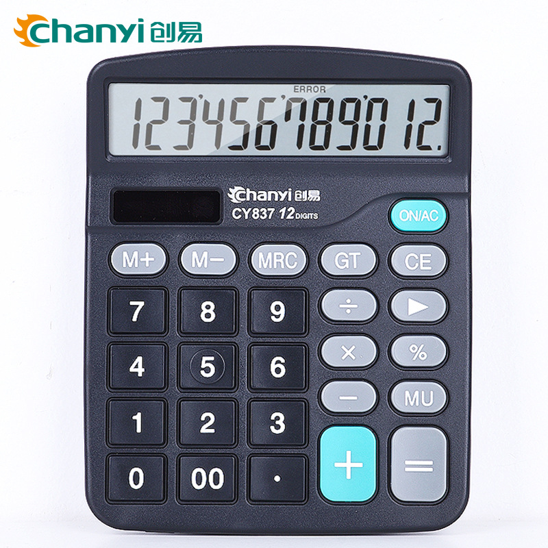 义乌好货 创易办公用品财务学生双电源计算器太阳能电池两用12位计算机批发-1004/23919细节图
