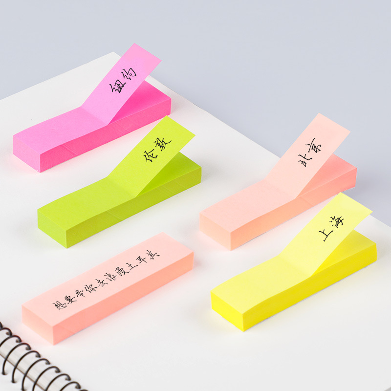 义乌好货 创易办公生活用品彩色便利贴记事粘貼告示便签纸荧光随意贴N次贴-1004/23919白底实物图