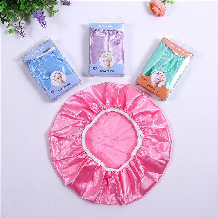 义乌好货 厂家直销热卖 色丁布单色盒装浴帽 材质舒适 简单大方 洗澡必备-1006/35800