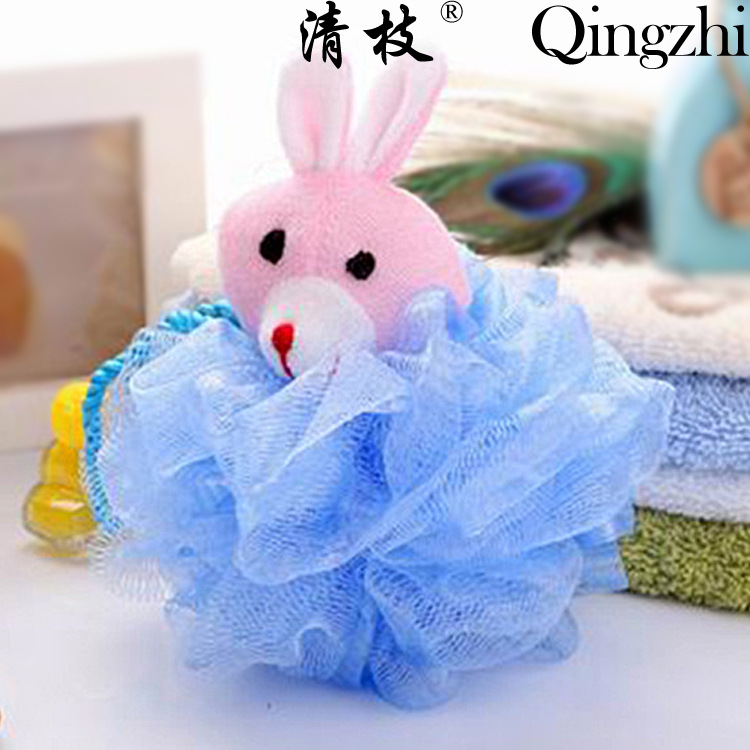 Yiwu Selection Qingzhi Children's bath flower environmental protection rabbit plush doll bath ball cute baby bath tool customization -1006/35694 thumbnail