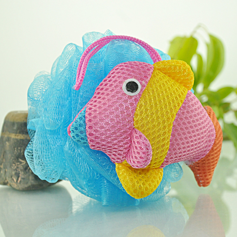 义乌好货 清枝热销卡通50g沐浴球可爱小飞鱼浴球花儿童沐浴工具浴花球混批-1006/35694