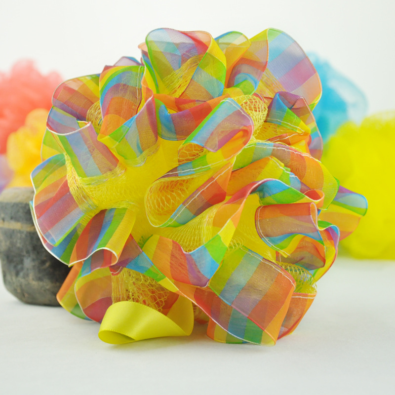 Yiwu Selection manufacturers direct new bath ball colorful lace bath ball 40g rainbow lace bath ball custom -1006/35694
